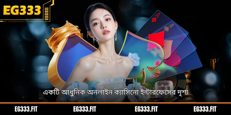 একটি আধুনিক অনলাইন ক্যাসিনো ইন্টারফেসের দৃশ্য