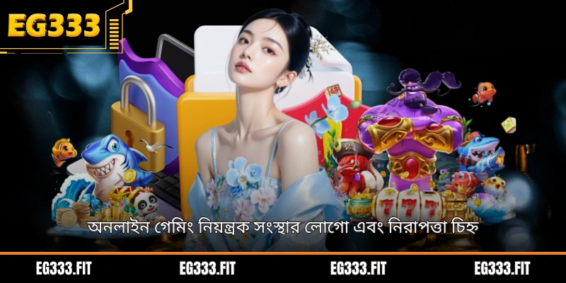 অনলাইন গেমিং নিয়ন্ত্রক সংস্থার লোগো এবং নিরাপত্তা চিহ্ন