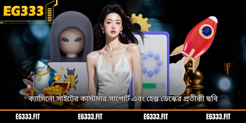 ক্যাসিনো সাইটের কাস্টমার সাপোর্ট এবং হেল্প ডেস্কের প্রতীকী ছবি